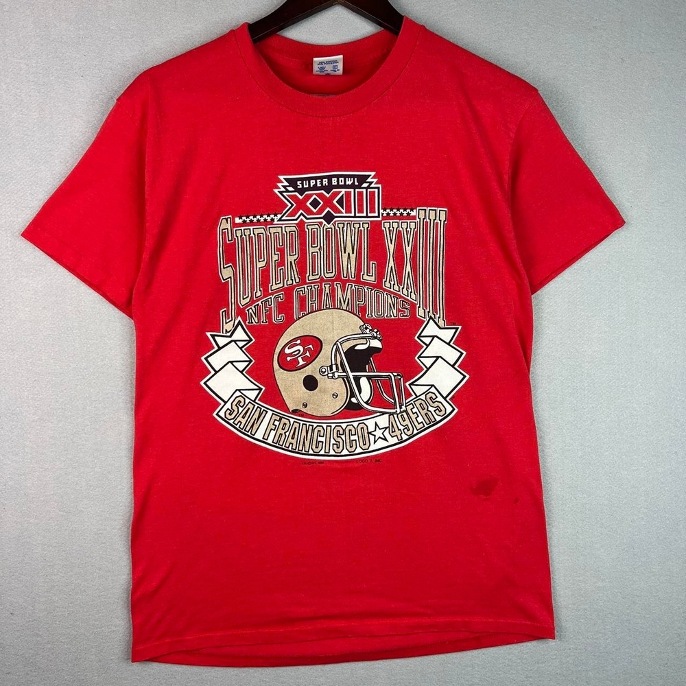 Vintage Super Bowl XXIII San Fransisco 49ers Logo 7 Red Tee Shirt